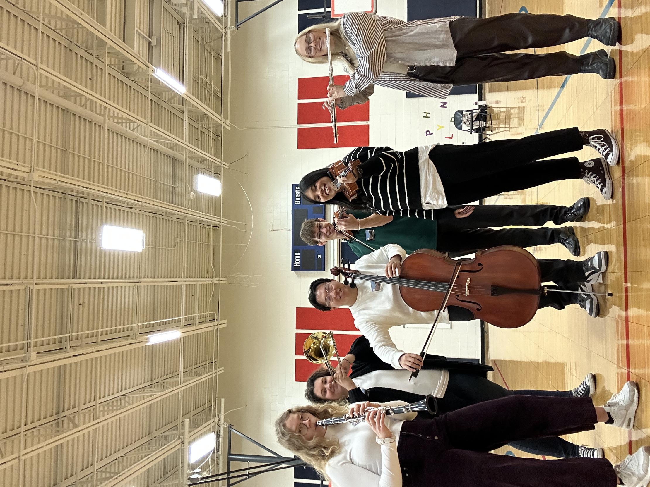 Students Exploring New Instruments